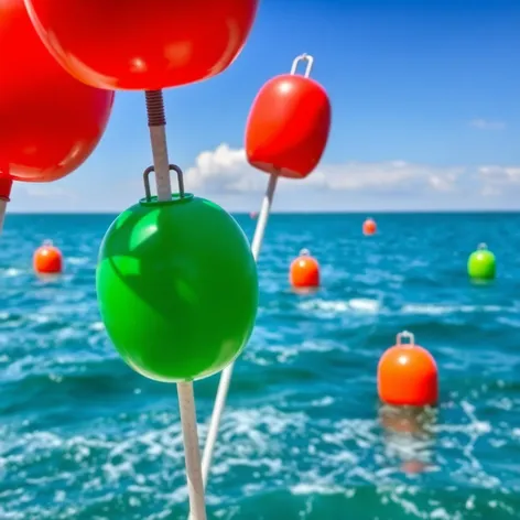 marker buoys red green