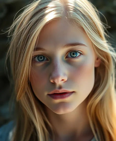 grey eyes blonde hair