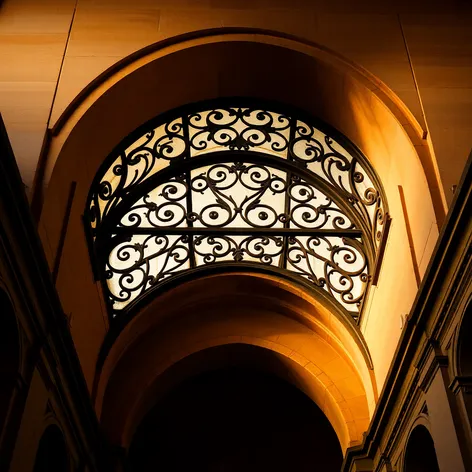 architectural arched iron fanlight