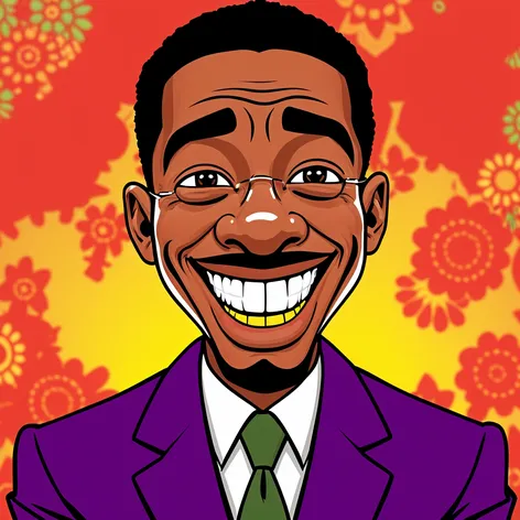 Malcolm X smiling, gold