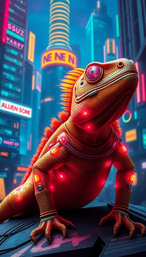 cyberpunk iguana