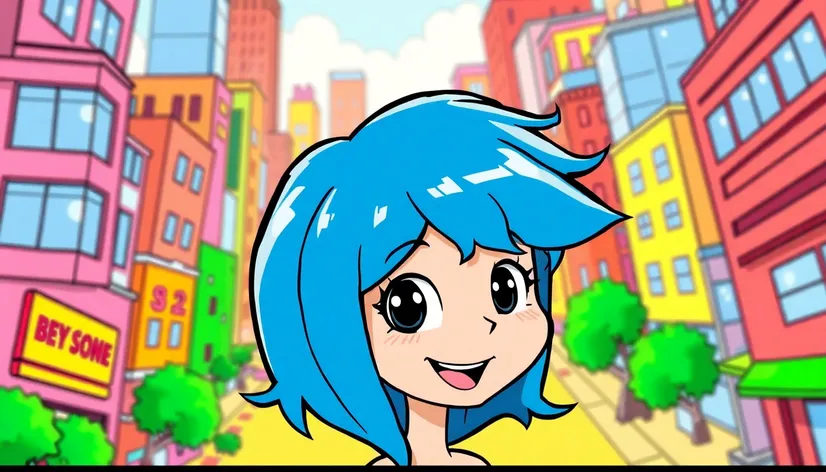 cartoon blue hair