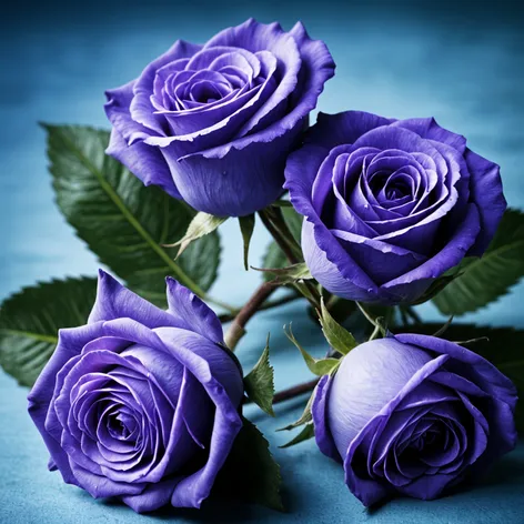 blue and purple roses