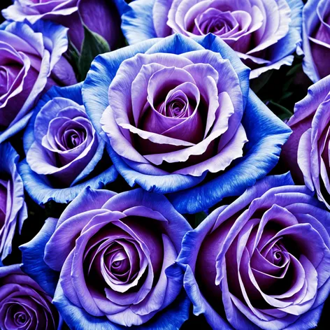 blue and purple roses