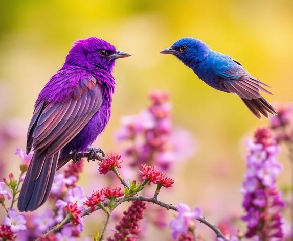 purple birds