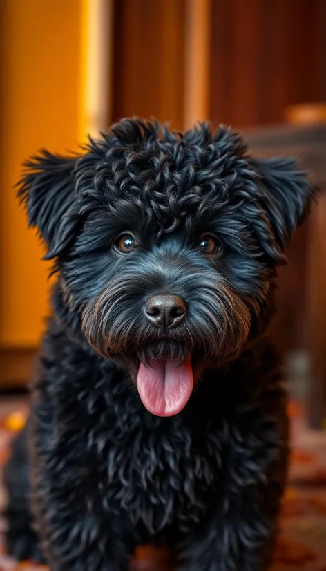 black fluffy dog