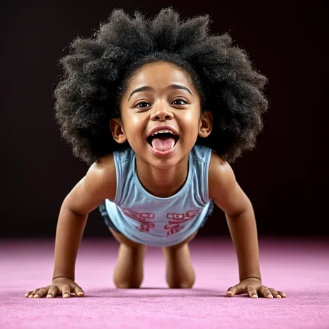 Teenage girl, afro hair,