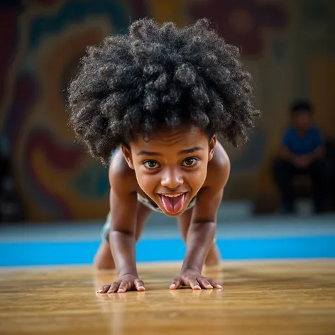 Teenage girl, afro hair,