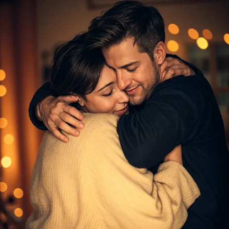 Two people hugging video