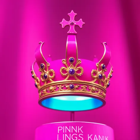 pink kings crown on