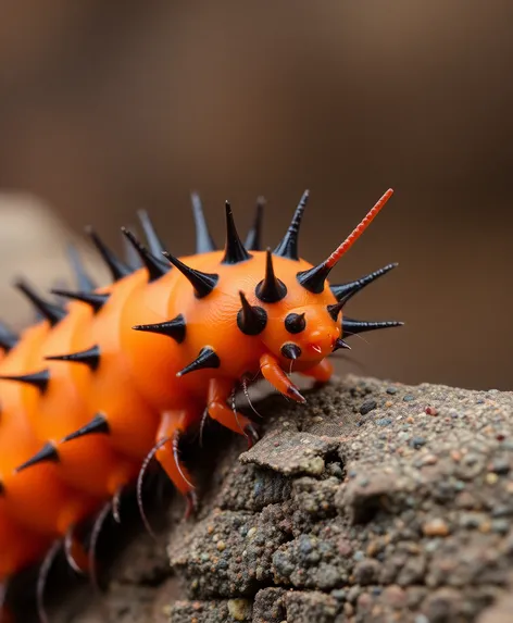 orange caterpillar with black