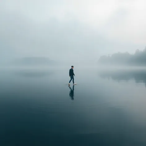 guy walking on water