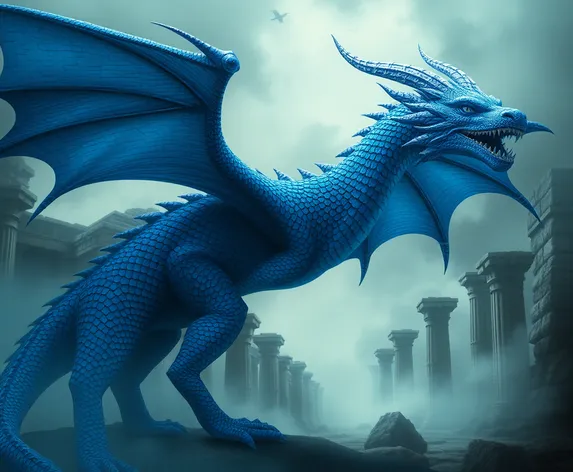 fantasy blue dragon