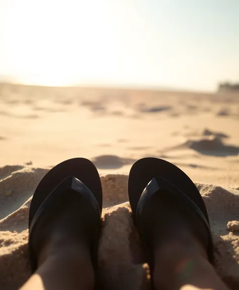 black flip flops