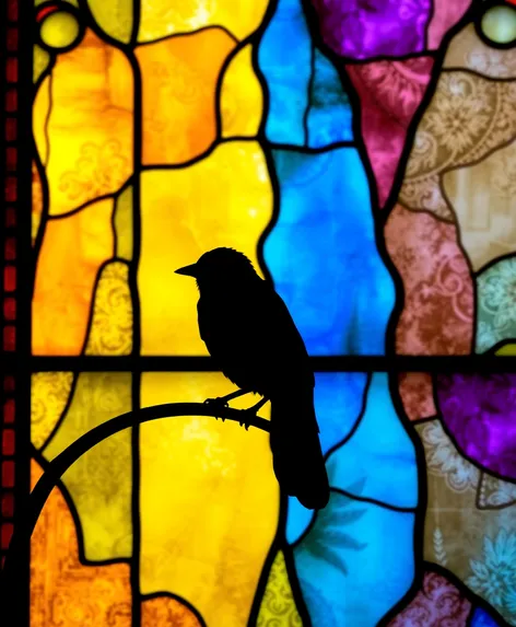 simple bird stained glass