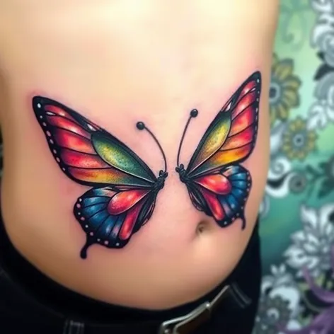 butterflies in stomach tattoo