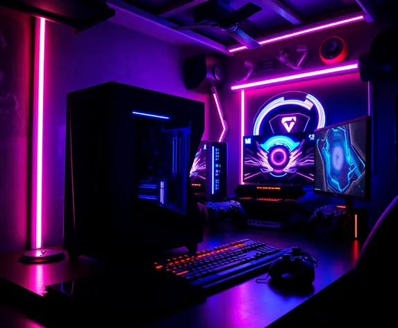 black gamer room