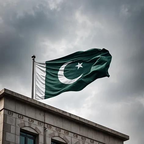 Pakistan flag on building