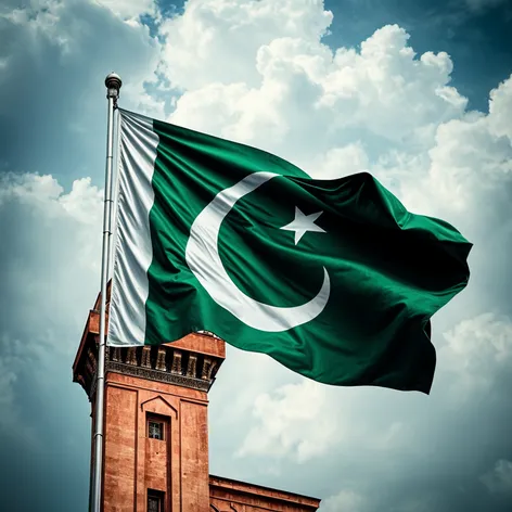 Pakistan flag on building