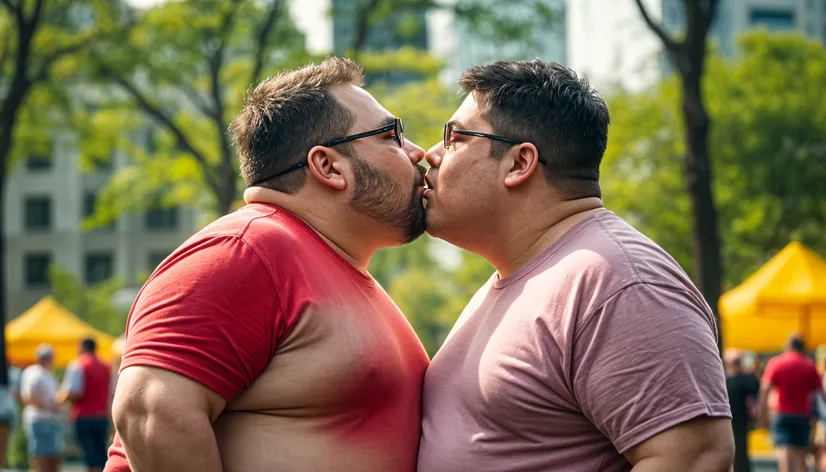 2 fat guys kissing