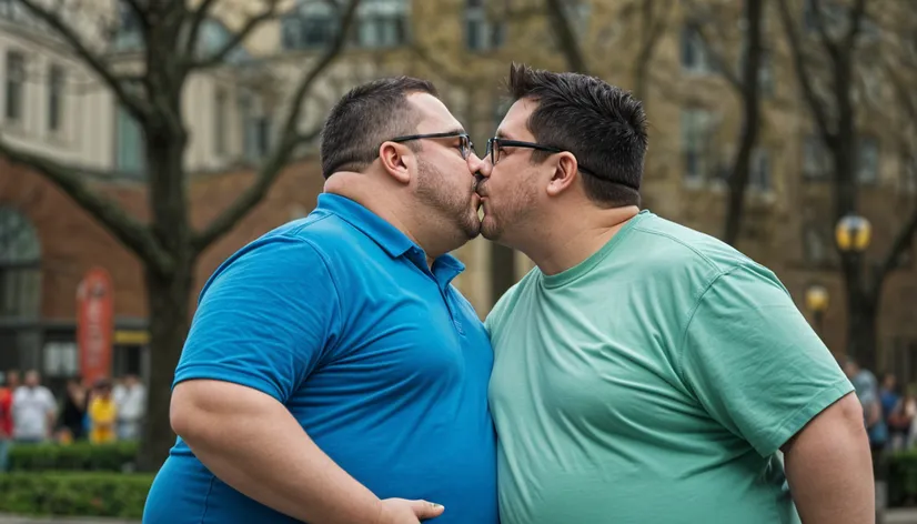 2 fat guys kissing