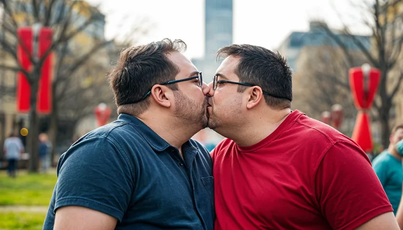 2 fat guys kissing