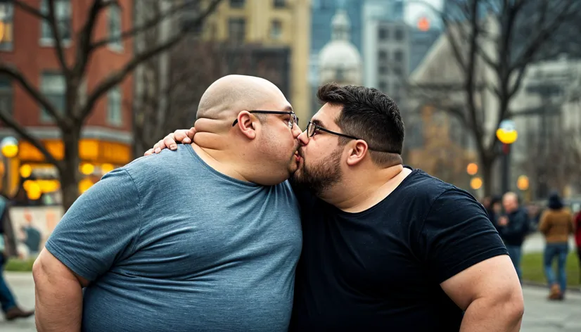 2 fat guys kissing