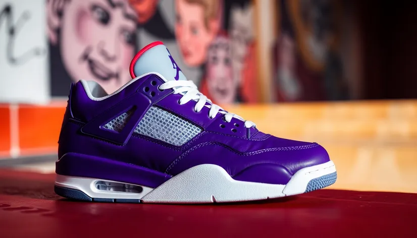 purple and white jordan