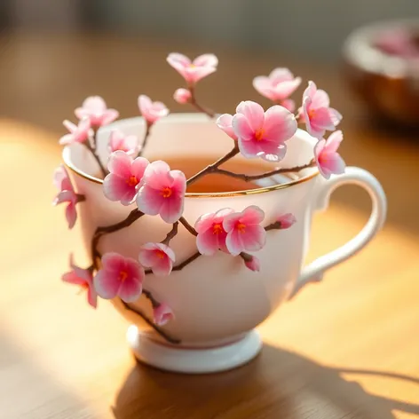 3d cherry blossom tea