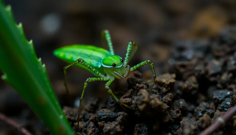 tiny green spider