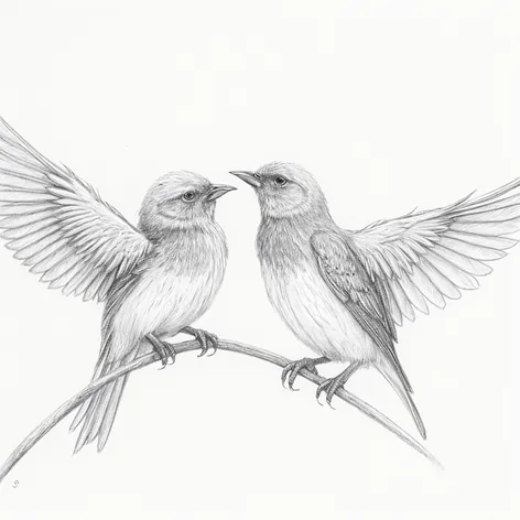 birds pencil drawing