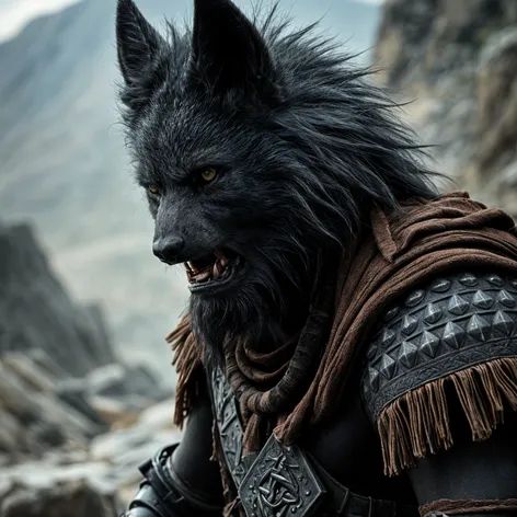 Brutal wolf skin warriors