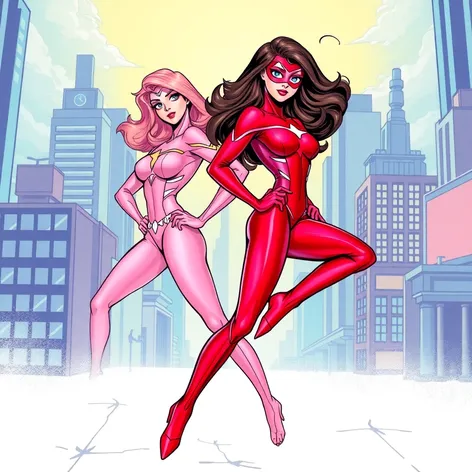 spiderman and pink spidergirl