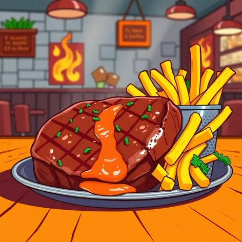 steak and fries clipart