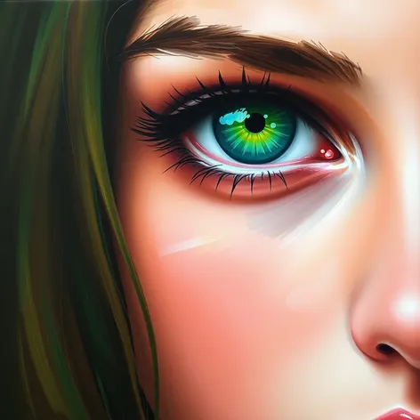 green eye painting