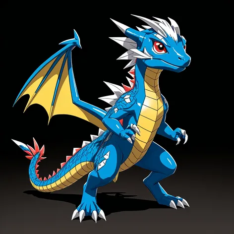 blue and silver dragon