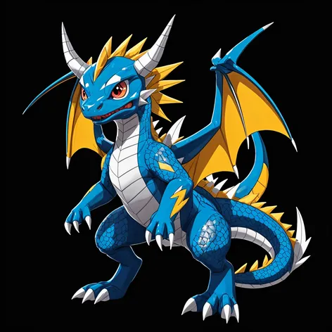 blue and silver dragon