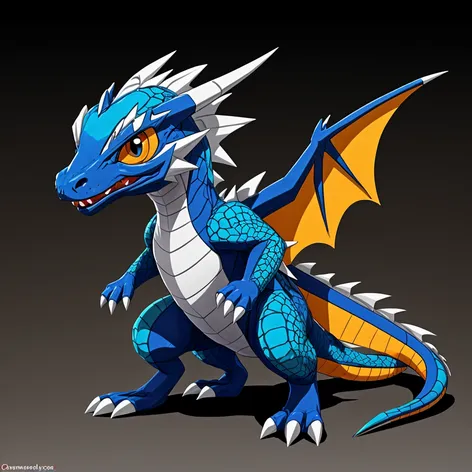 blue and silver dragon