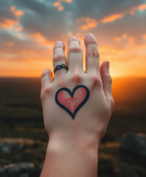 heart tattoo on finger