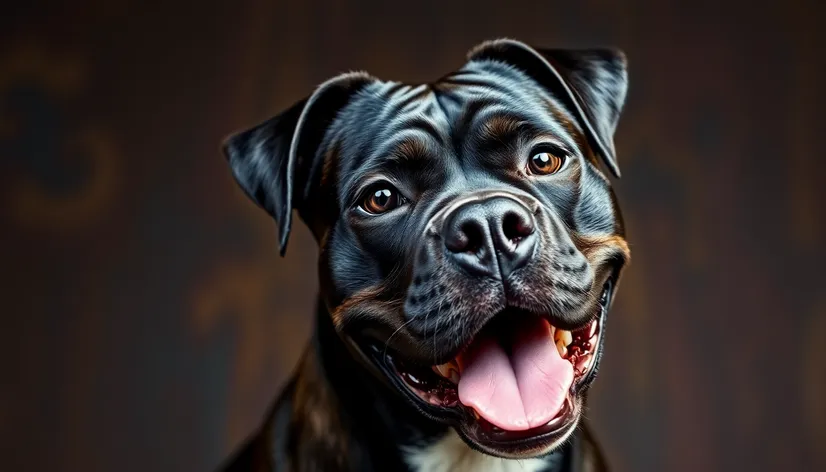 black boxer dog