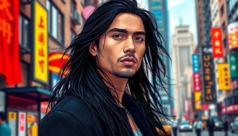 long black hair male