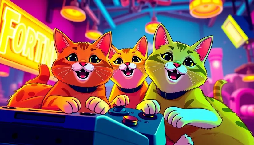 cats playing fortnite