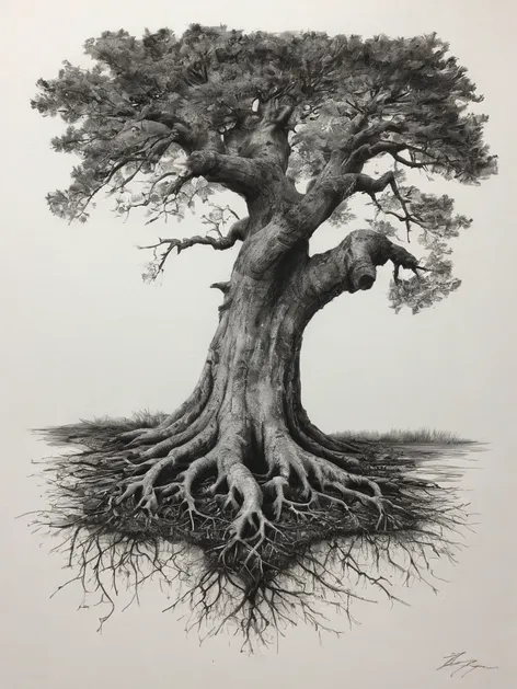 tree roots drawing