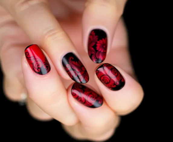 nail art with red