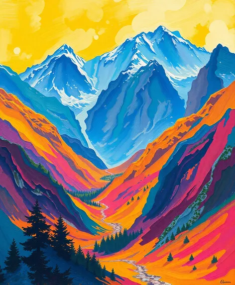 mountain painting