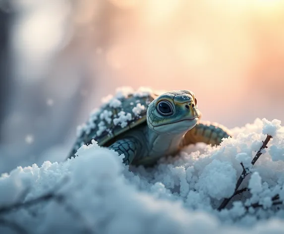 turtle in snow white