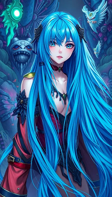 long blue hair