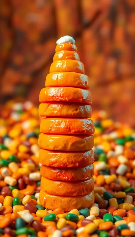 candy corn stacked