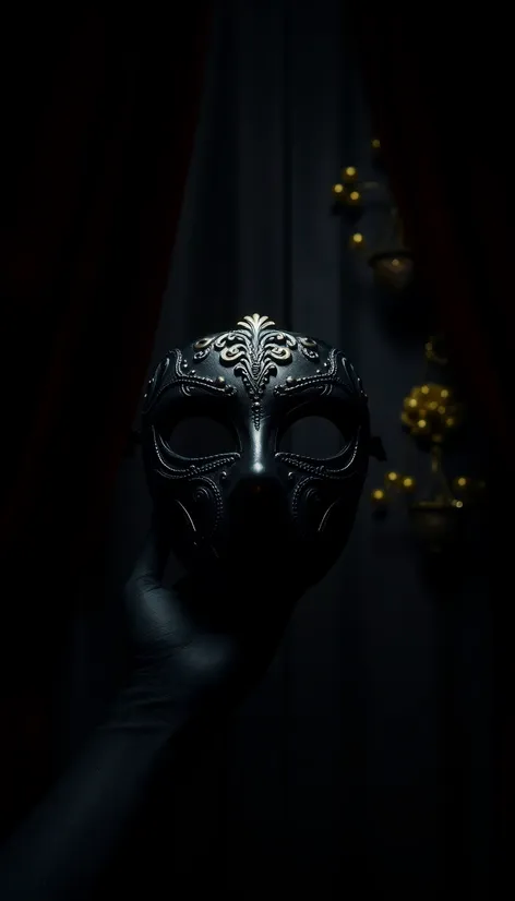 black masquerade mask