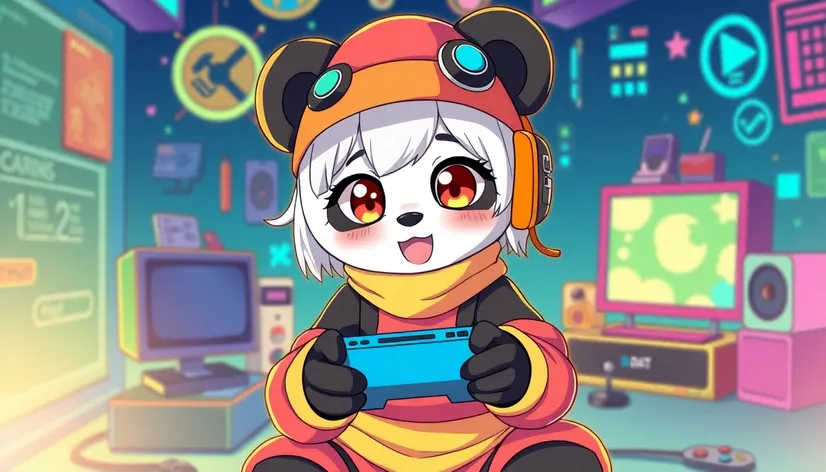 anime panda girl gamer